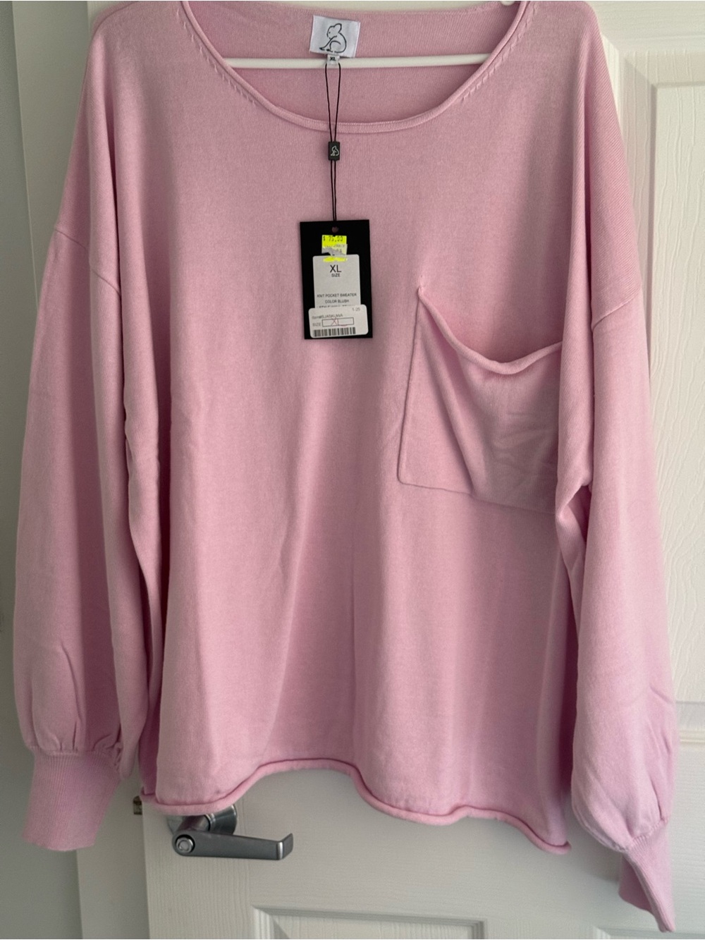 Soft Pocket Pullover Sweater - Pink CL